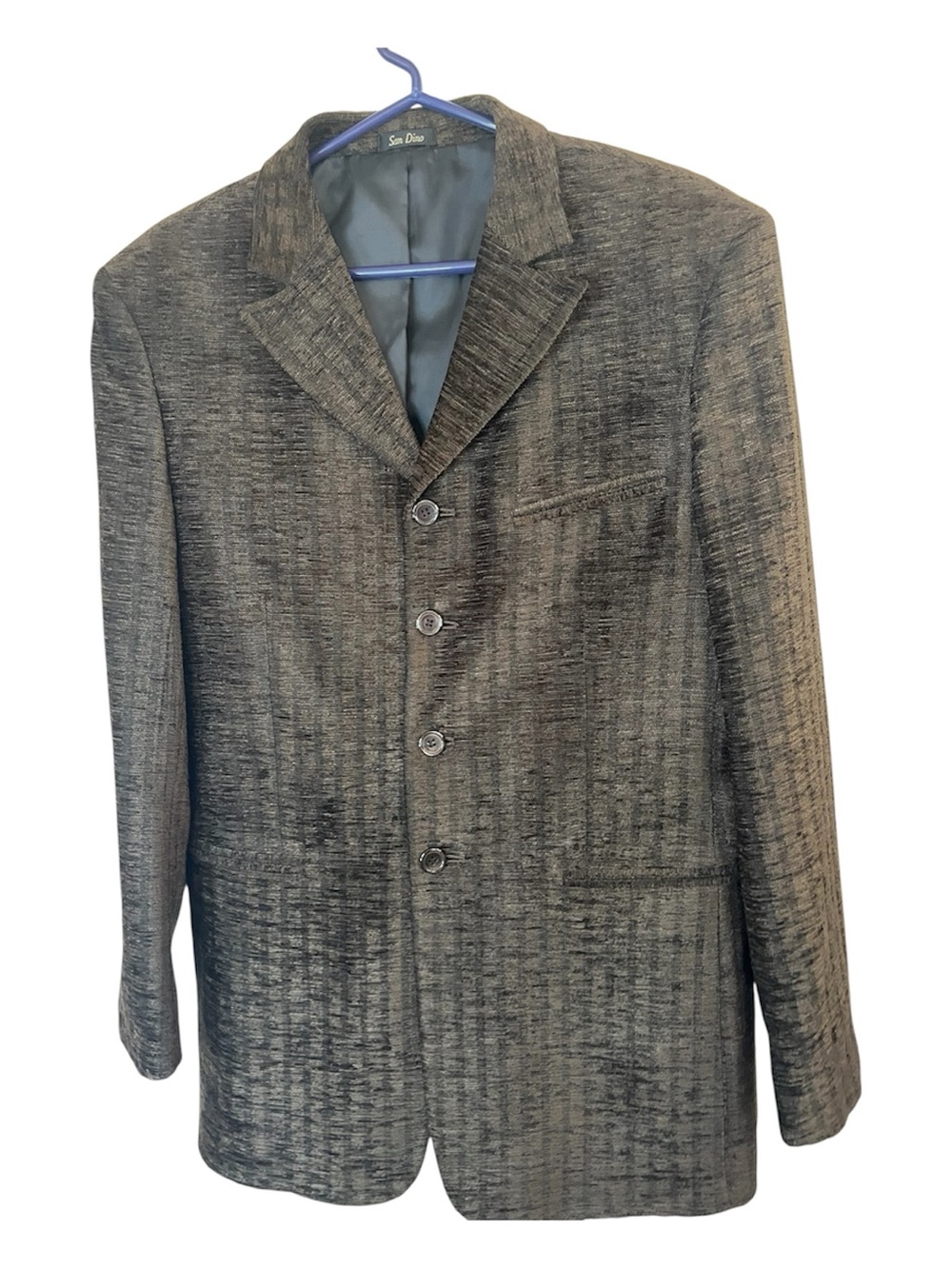 Vintage San Dino Men’s Velvet tweed  Textured Brown/black Dress Blazer